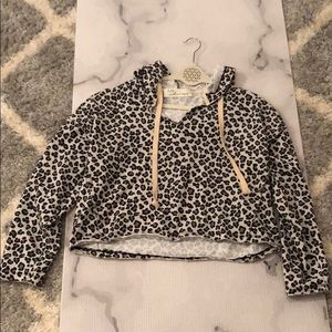 Black and white cheetah print light hoodie